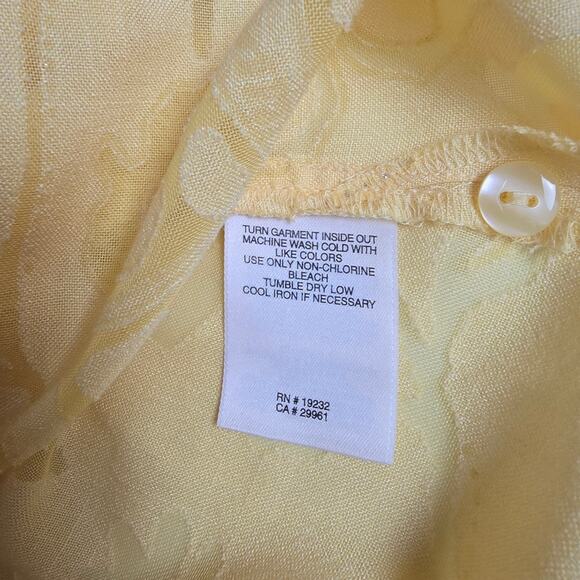 Alfred Dunner Yellow Burnout Sheer Sparkly Butterfly Cottage Core Shirt  24W - Picture 12 of 12